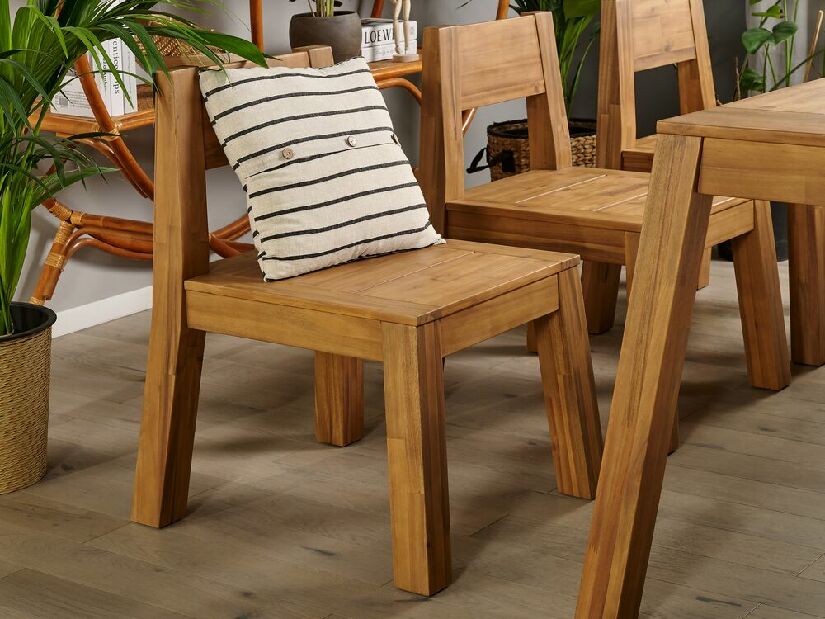 Set mobilier de grădină LIVIGNO (lemn deschis) (cu scaune) (pentru 6 persoane)