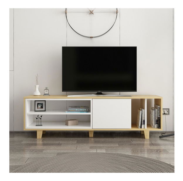 TV stolík/skrinka Losisa (dub + biela) 