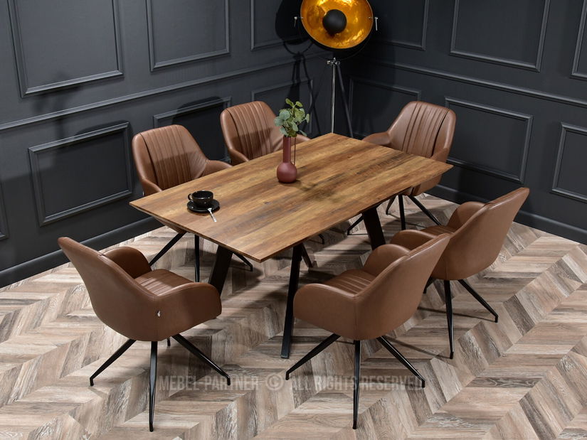 Scaun Cruz (maro + negru)