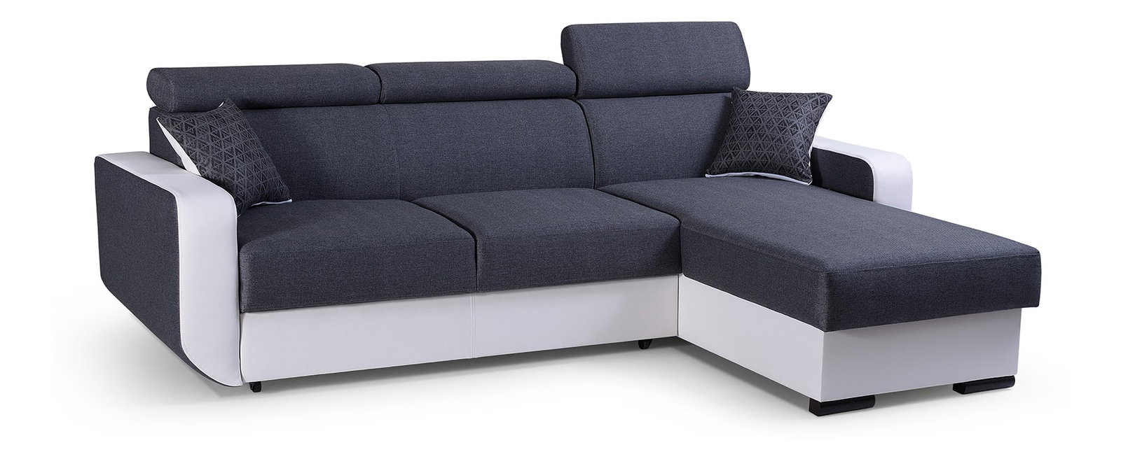 Kutna garnitura Istar (tamnosiva + bijela) (D) 