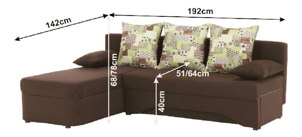 Sarokkanapé Petoria New (barna) (J)