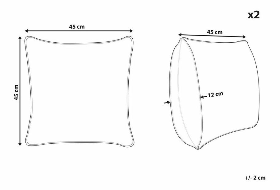 Set 2 ks. vankúšov 45 x 45 cm WEDEL (pestrá)