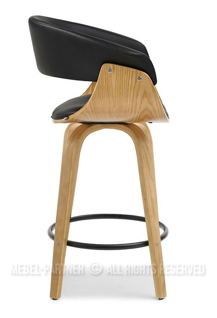 Scaun bar Elynah 65 (negru + stejar)