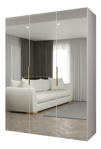 Ruhásszekrény 150 cm Mirabella 3 (fehér + arany)