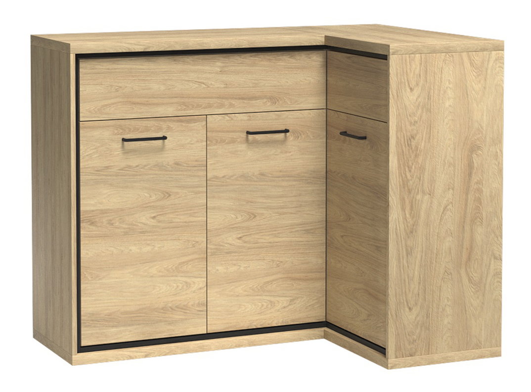 Kutna komoda Milley 15 (s LED rasvjetom) (hikorija)