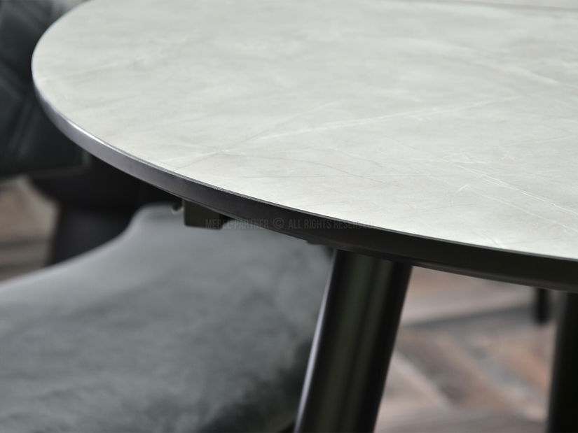 Blagovaonski stol Nebula (sivi mramor + crna)