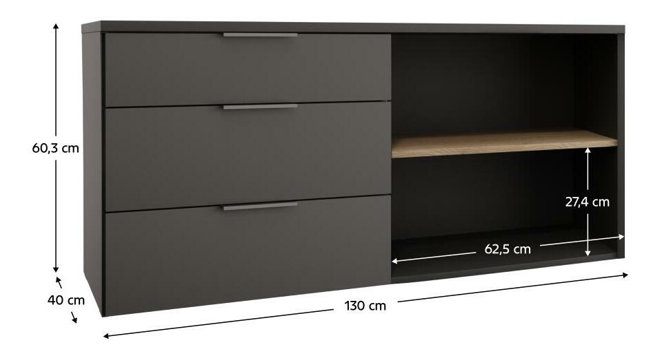 Regál Alegre (antracit + dub cremona) 