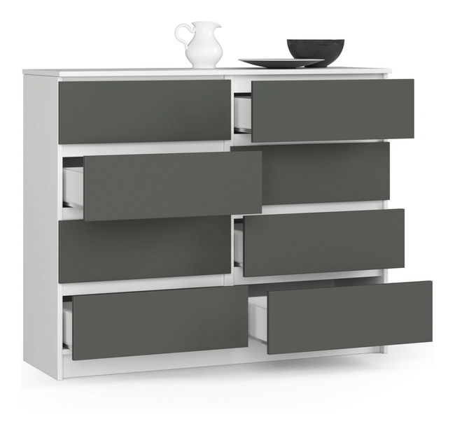 Comodă Kapil II (alb + gri)