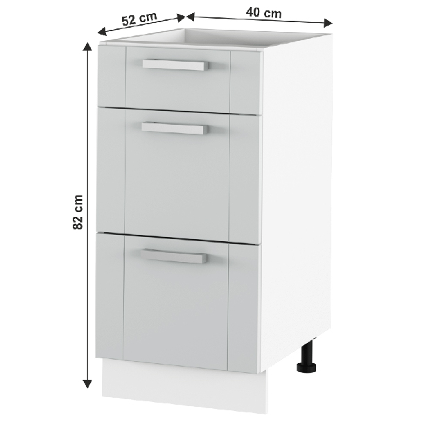 Dolná kuchynská skrinka Janne Typ 53 (svetlosivá + biela)
