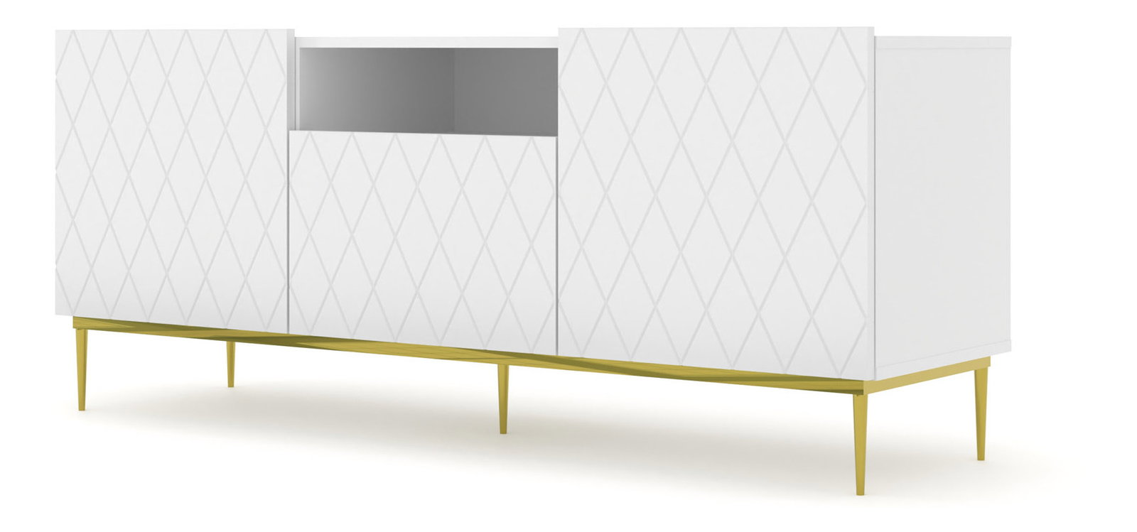 TV szekrény/asztal Dintanna 145 (fehér + arany)