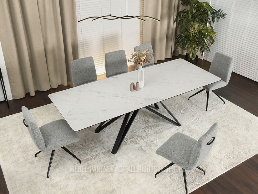 Étkezőasztal Venda (fehér márvány + fekete)