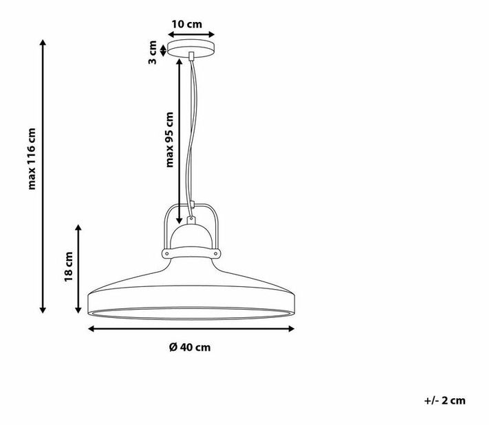 Závesná lampa Nekat (svetlosivá)