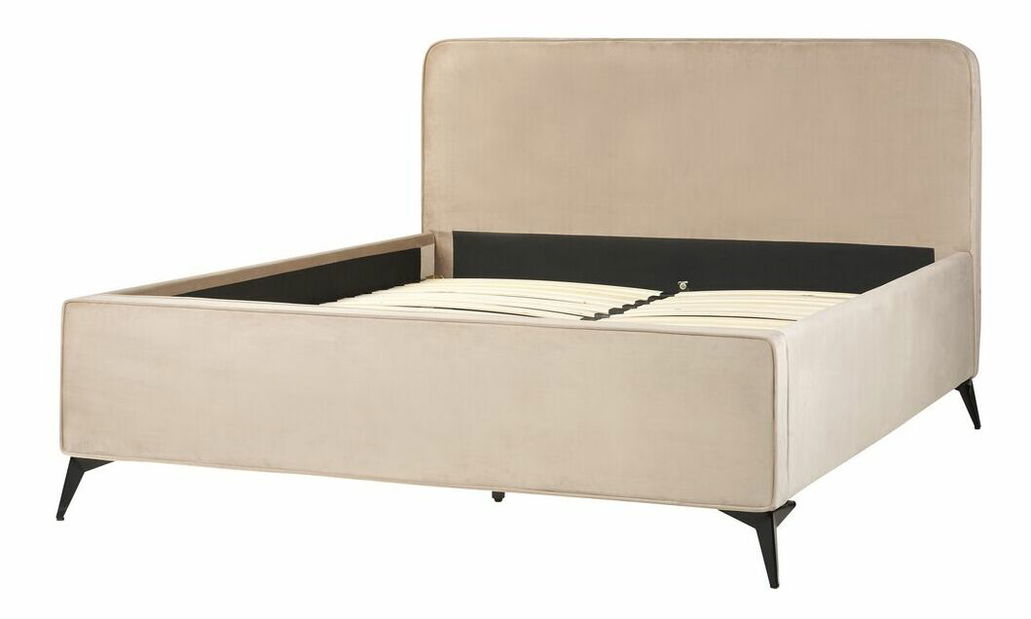 Pat matrimonial 160 cm Vardiel (gri bej) (cu somieră)