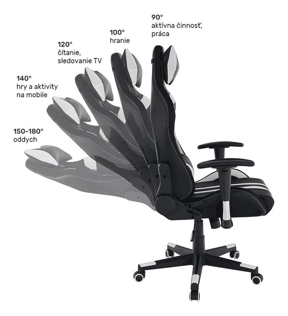 Kancelárske kreslo Zopity (čierna + biela + vzor)