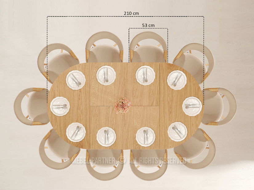 Masă sufragerie Viajaban (stejar)