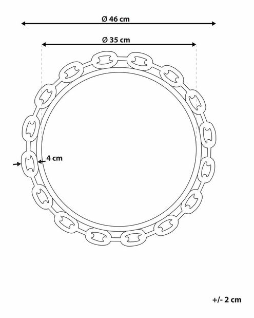 Zidno ogledalo Yaser (zlatna) 