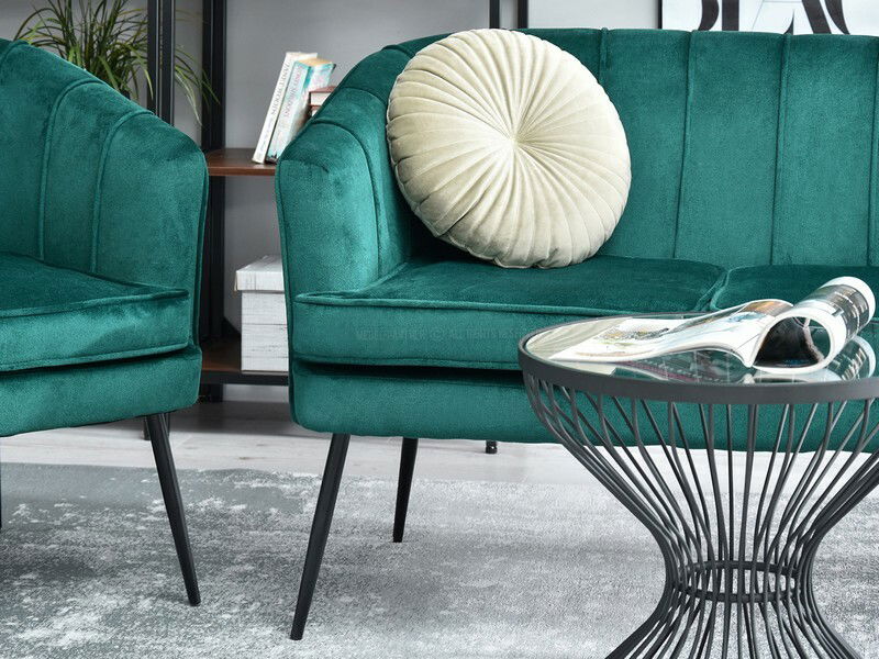 Canapea Etimee S (verde + auriu)