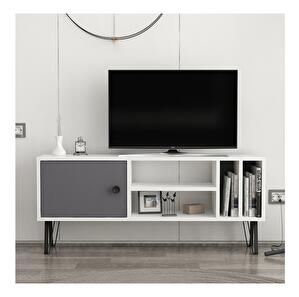 TV asztal/szekrény Simima 4 (fehér + antracit) 