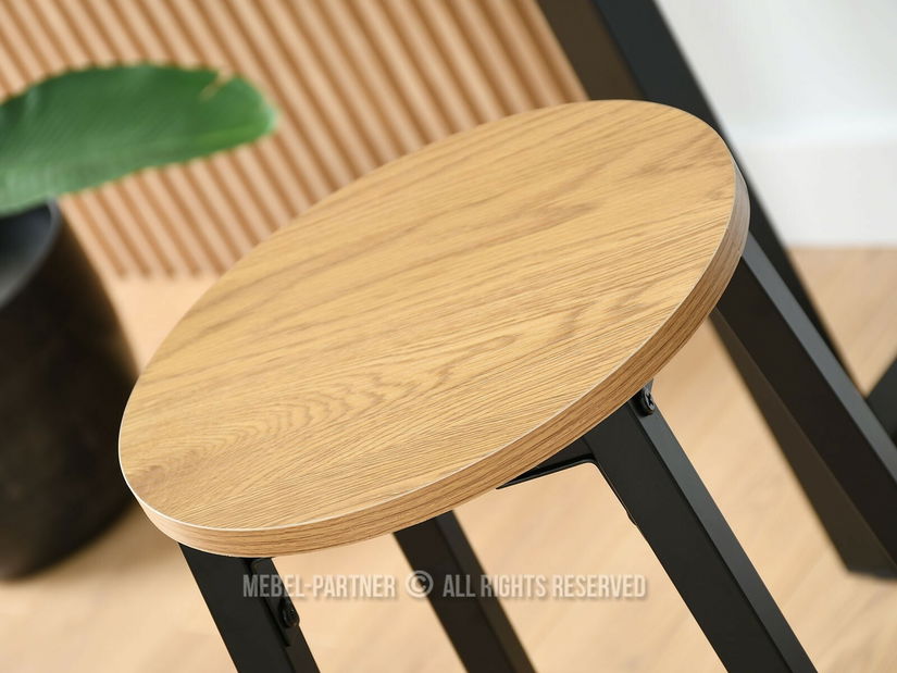 Set masă scaune pentru sufragerie Remma (stejar + negru) (pentru 2 persoane)