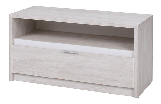 Masă TV Desayuno RTV1SZ (Stejar alb + alb lucios)