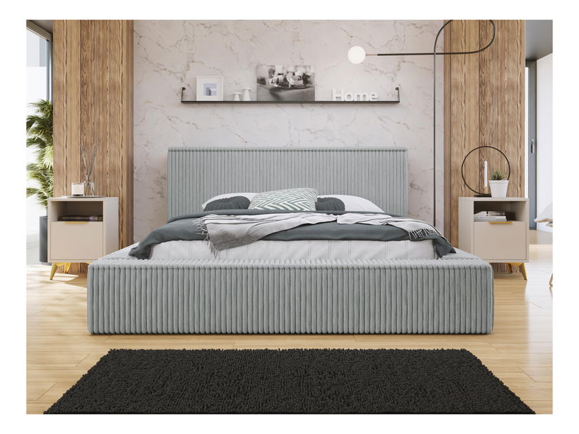 Bračni krevet 180 cm Gretty S (siva) (s podnicom) (s prostorom za odlaganje)