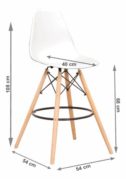 Barová stolička Pola (biela)