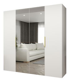 Šatníková skriňa 200 cm Mirabella 2 (biela + zlatá)