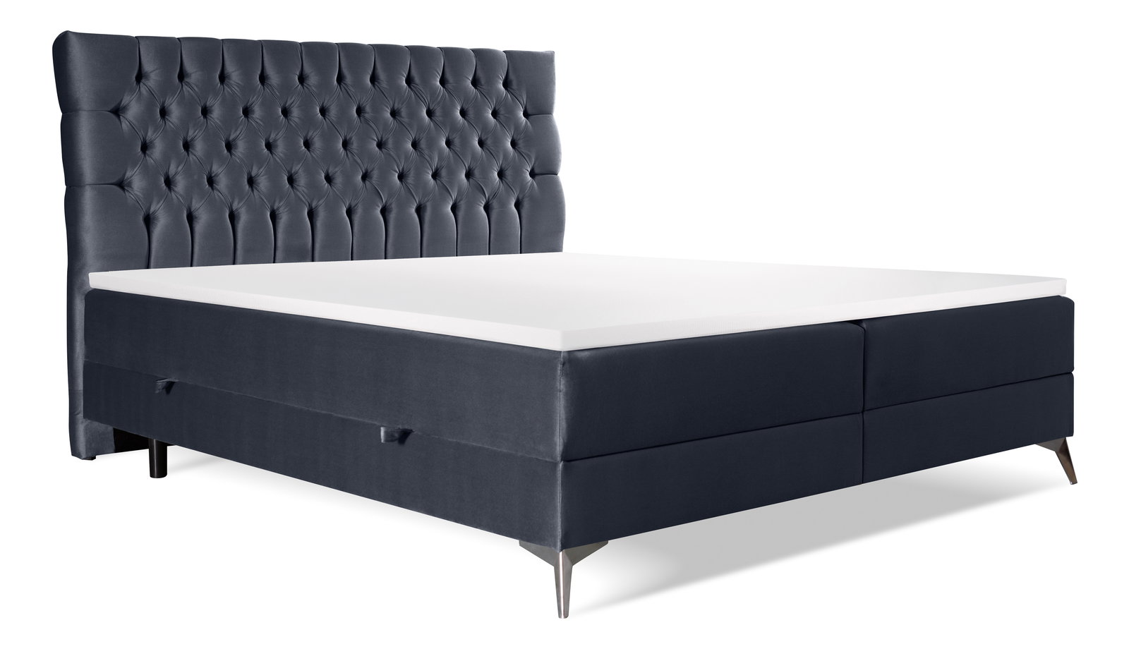 Franciaágy Boxspring 140 cm Molera (fekete) (tárolóhellyel)