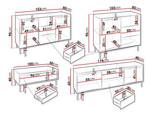 Set mobilier living Somkera I (Alb + auriu) 