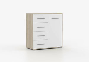 Comodă Fresi mini 1 (Alb + stejar sonoma)