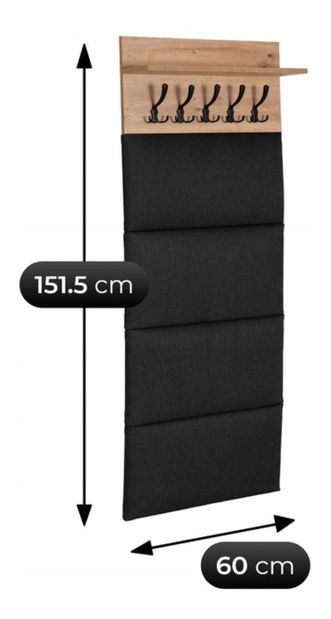 Vešiakový panel Vendeta (dub artisan + grafit) 