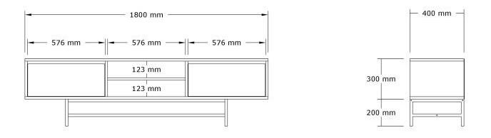 TV asztal/szekrény Nubola (atlanti fenyő) 