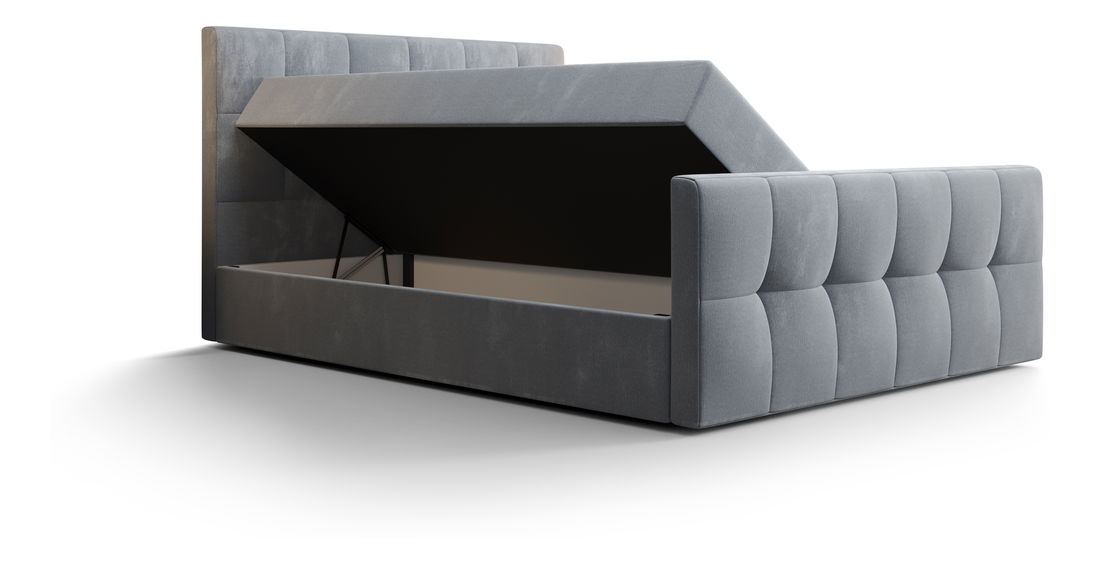 Manželská posteľ Boxspring 160 cm Macheta Comfort (olivová) (s matracom a úložným priestorom)