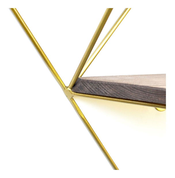 Raft decorativ de perete Duvelo 2 (Nuc + auriu) 