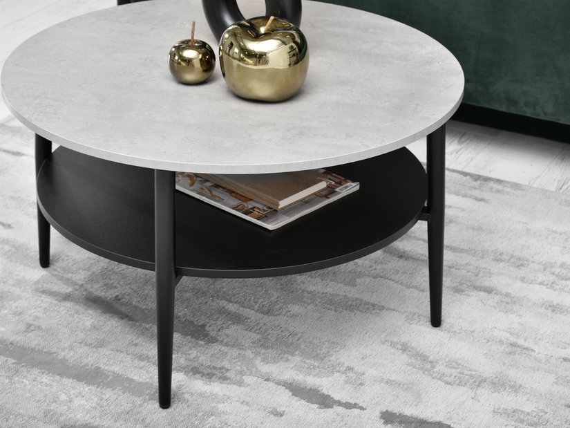 Măsuță de cafea Randolf Xl (beton + negru)
