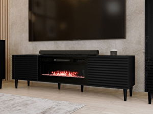 TV skrinka/stolík s elektrickým krbom Sarlana EF (čierna)