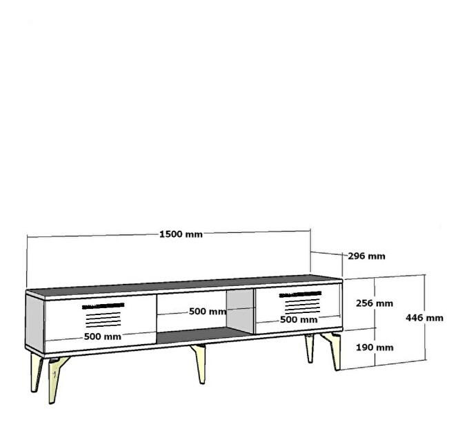 TV asztal/szekrény Vipapo 11 (antracit + fehér) 