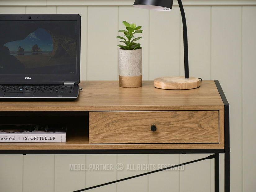 Masă PC Nills (stejar + negru)