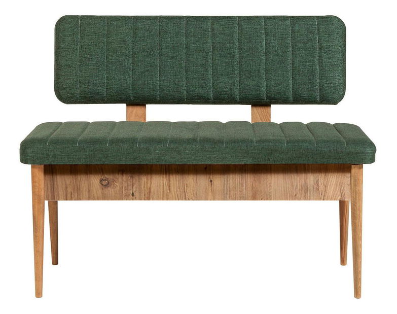 Lavica Vlasta 3 (atlantická borovica drevo + zelená) (s úl. priestorom)