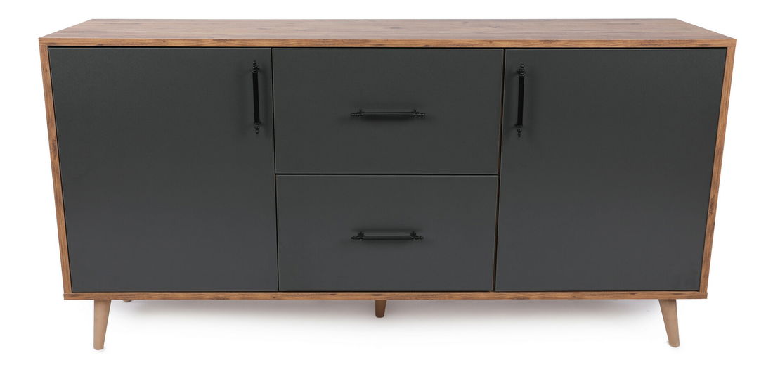 Comodă Cornell (nuc + antracit)