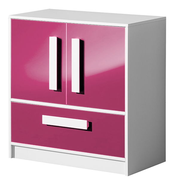 Komoda Gullia 8 (ružičasta + bijela)