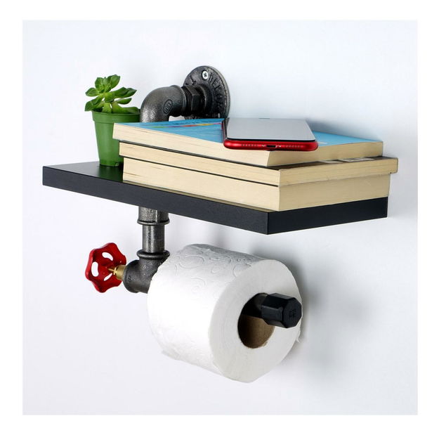 Držač za toaletni papir Nenanu 37 (crna + srebrna)