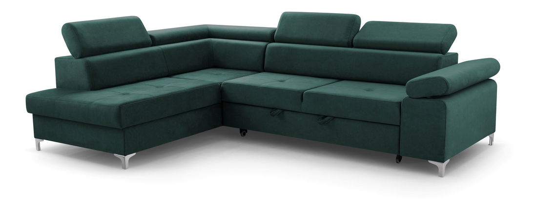 Rohová sedacia súprava Madeira (tmavozelená) (L)