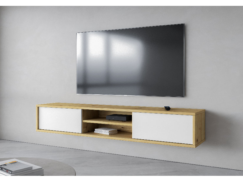 TV stolík Fiora 40 (dub artisan + biela)