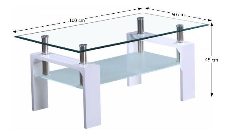 Masă de cafea Latasha NEW (Alb ultralucios) *vânzare stoc 