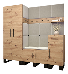 Mobilier hol Amanda (Stejar artisan + Negru)