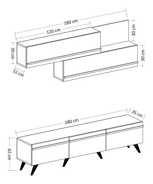 Mobilier living Amstel (Stejar zafir + Alb)