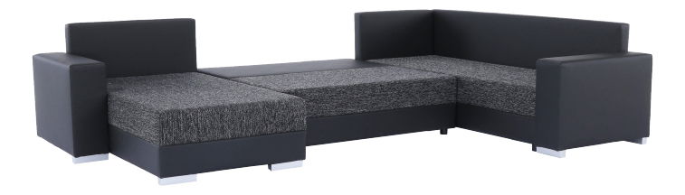 Rohová sedačka U Sergio (čierna + tmavošedá) (P)