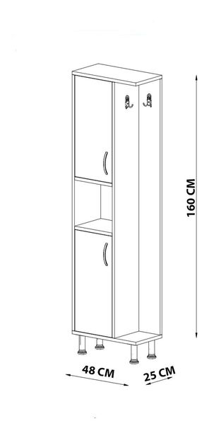 Fürdőszoba szekrény Dadave (fehér) 