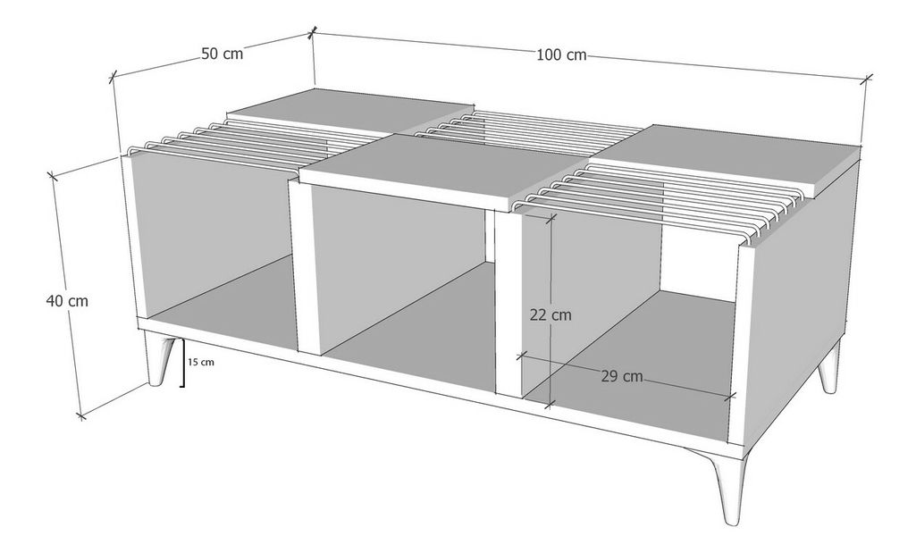 Dohányzóasztal Vosga (fehér)
